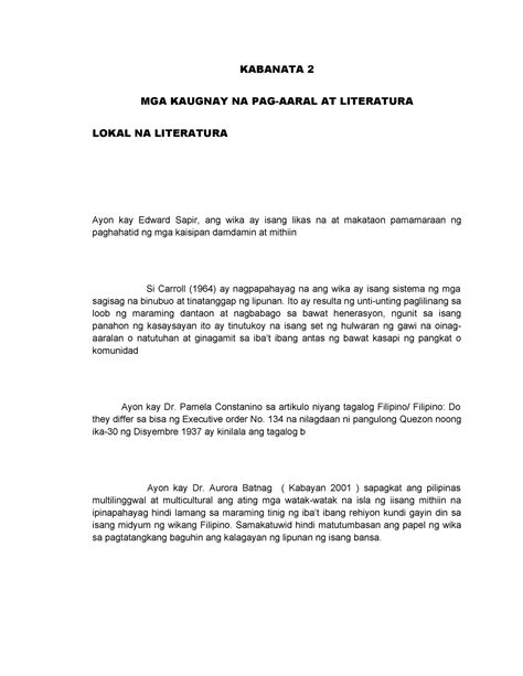 kabanata 2 kaugnay na literatura at pag aaral|Kabanata 2 .